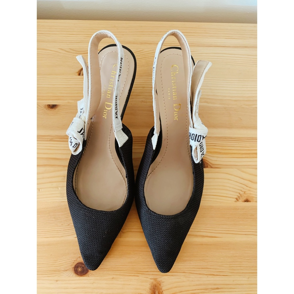 Dior J'ADIOR SLINGBACK IN BLACK TECHNICAL FABRIC